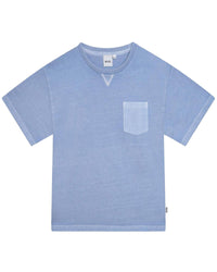 Washed effect short-sleeved T-shirt - Light sky