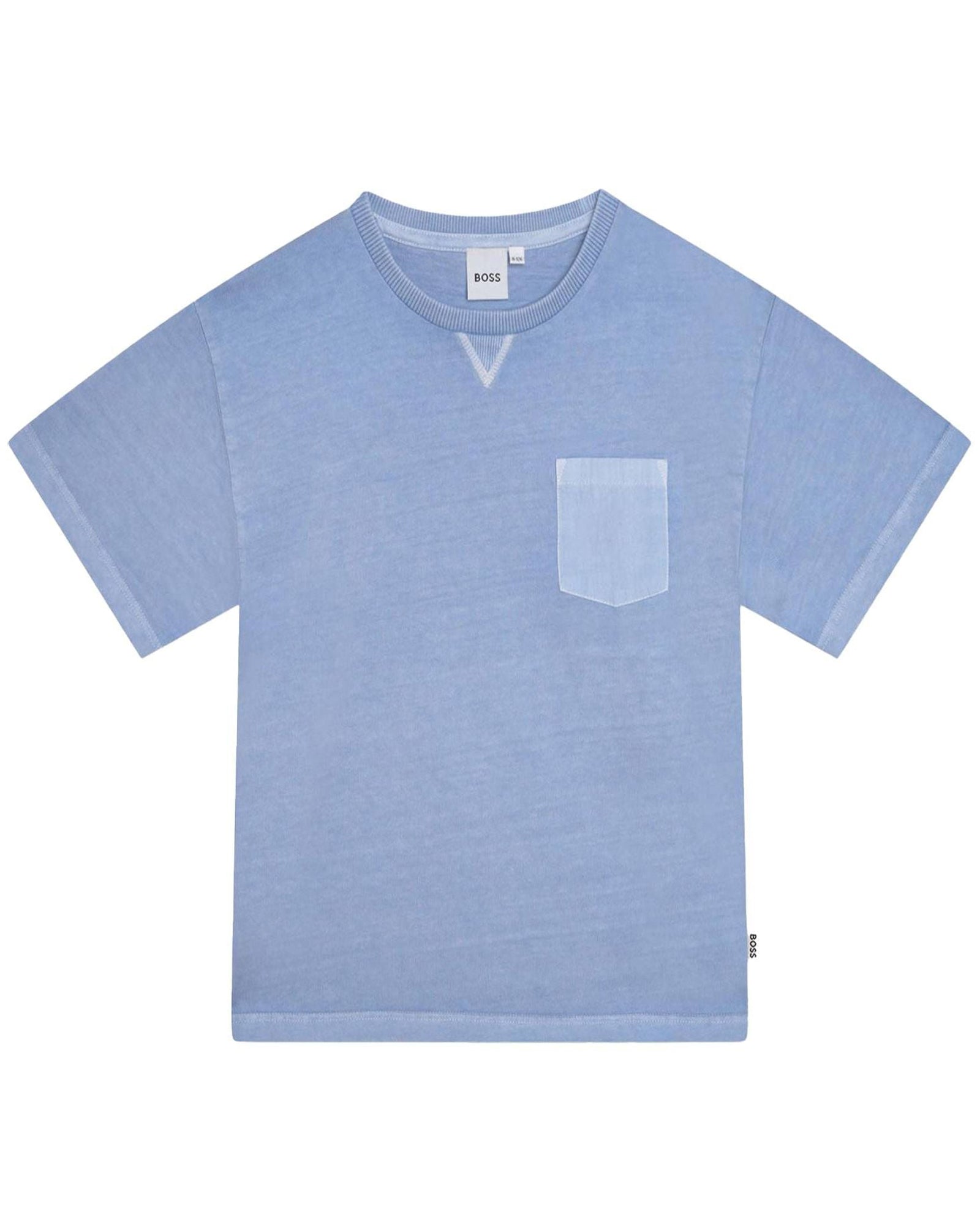 Washed effect short-sleeved T-shirt - Light sky