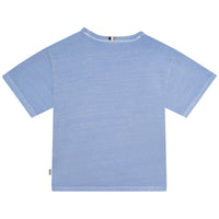 Washed effect short-sleeved T-shirt - Light sky