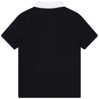 Fantasy print short-sleeved polo shirt - Cargo blue