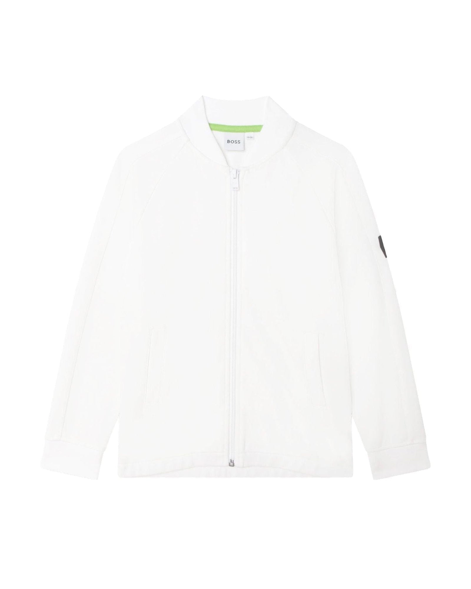 Piqué jogging cardigan - White