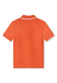 Polo à manches courtes à fermeture boutonnée - Dark tangerine