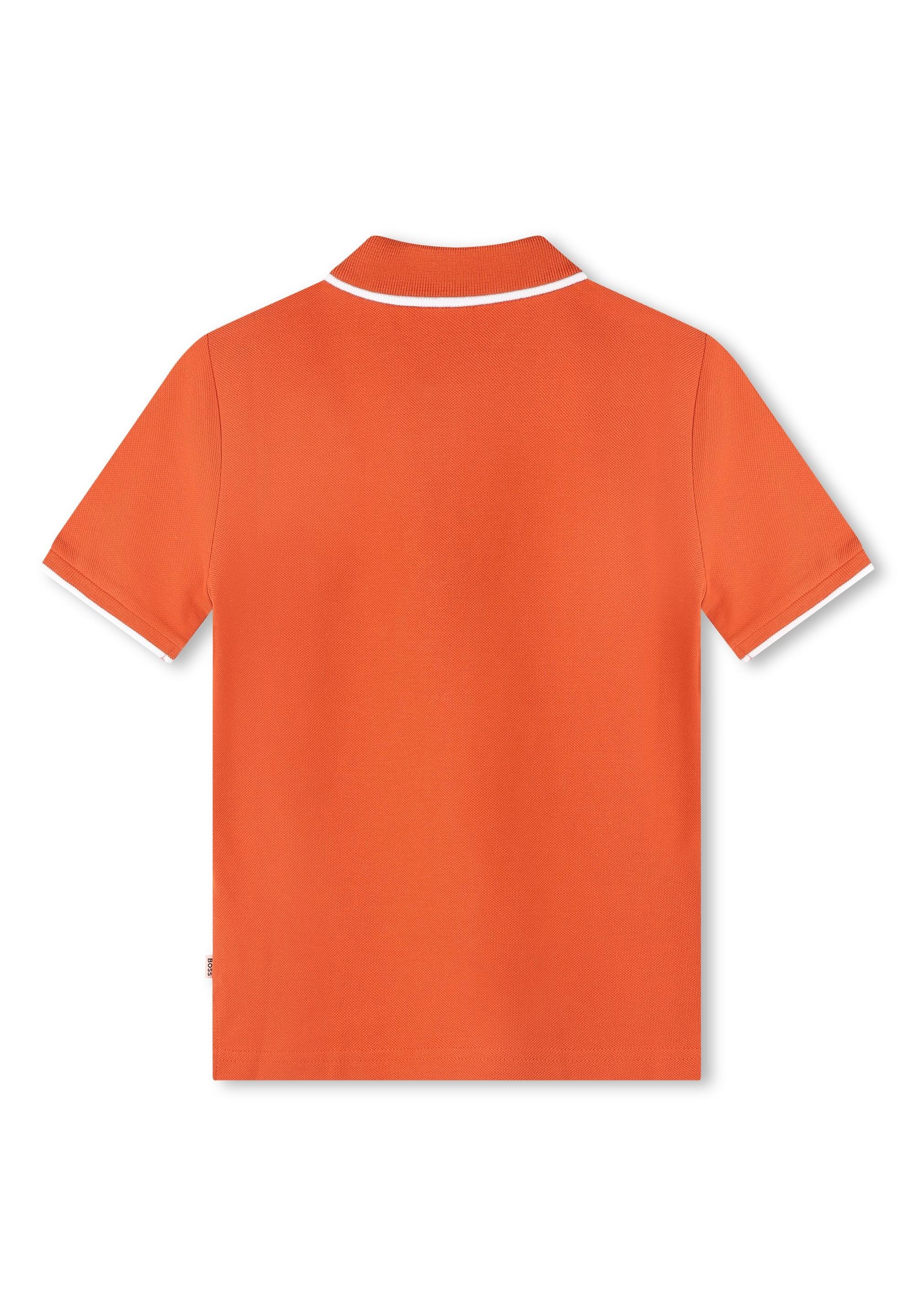 Polo à manches courtes à fermeture boutonnée - Dark tangerine