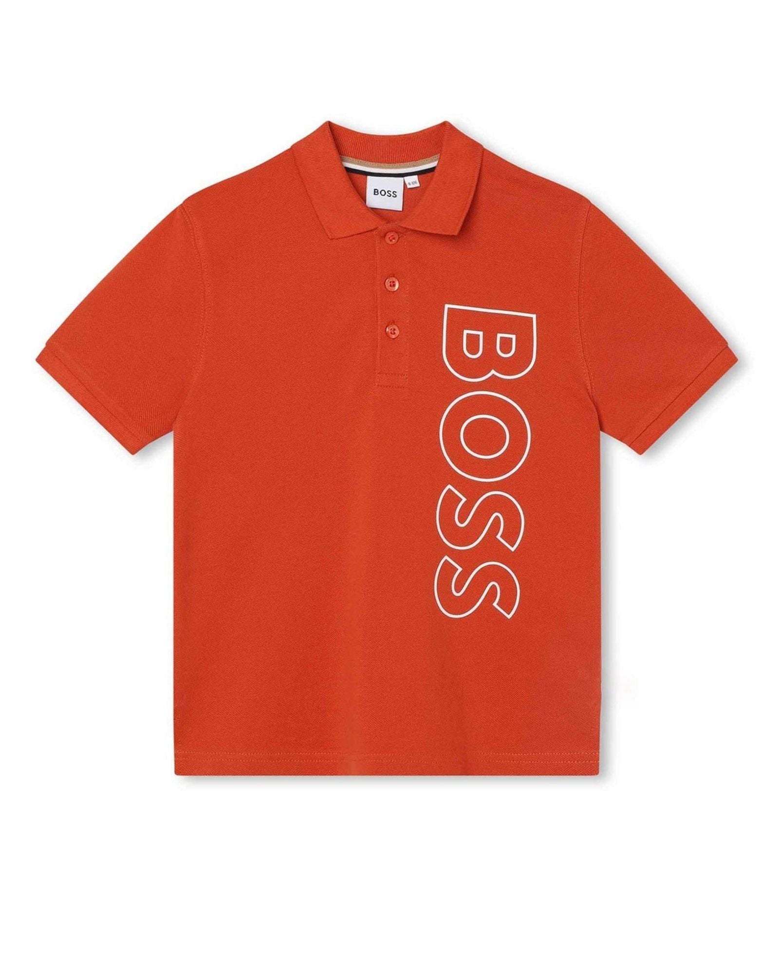Polo à manches courtes en coton - Dark tangerine
