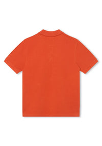 Polo à manches courtes en coton - Dark tangerine