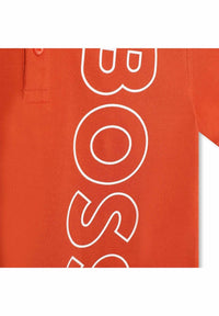 Polo à manches courtes en coton - Dark tangerine