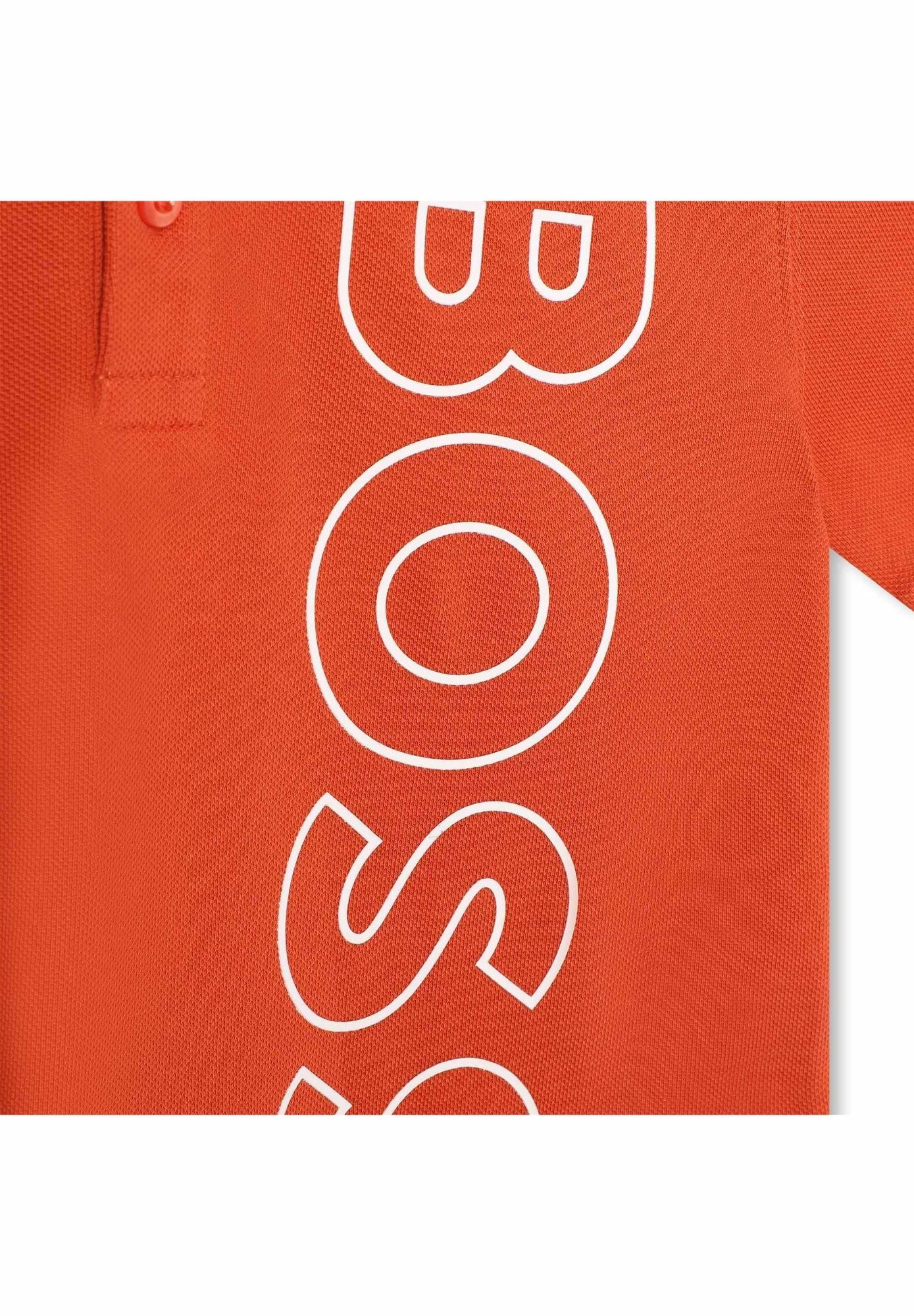 Polo à manches courtes en coton - Dark tangerine