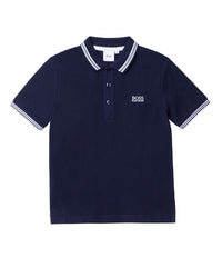 Polo à manches courtes en coton - Bleu cargo