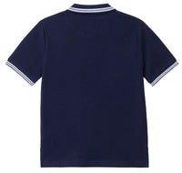 Polo à manches courtes en coton - Bleu cargo