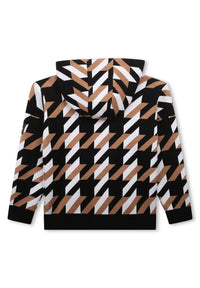 Pull à capuche en coton - Noir marron