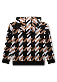 Pull à capuche en coton - Noir Marron