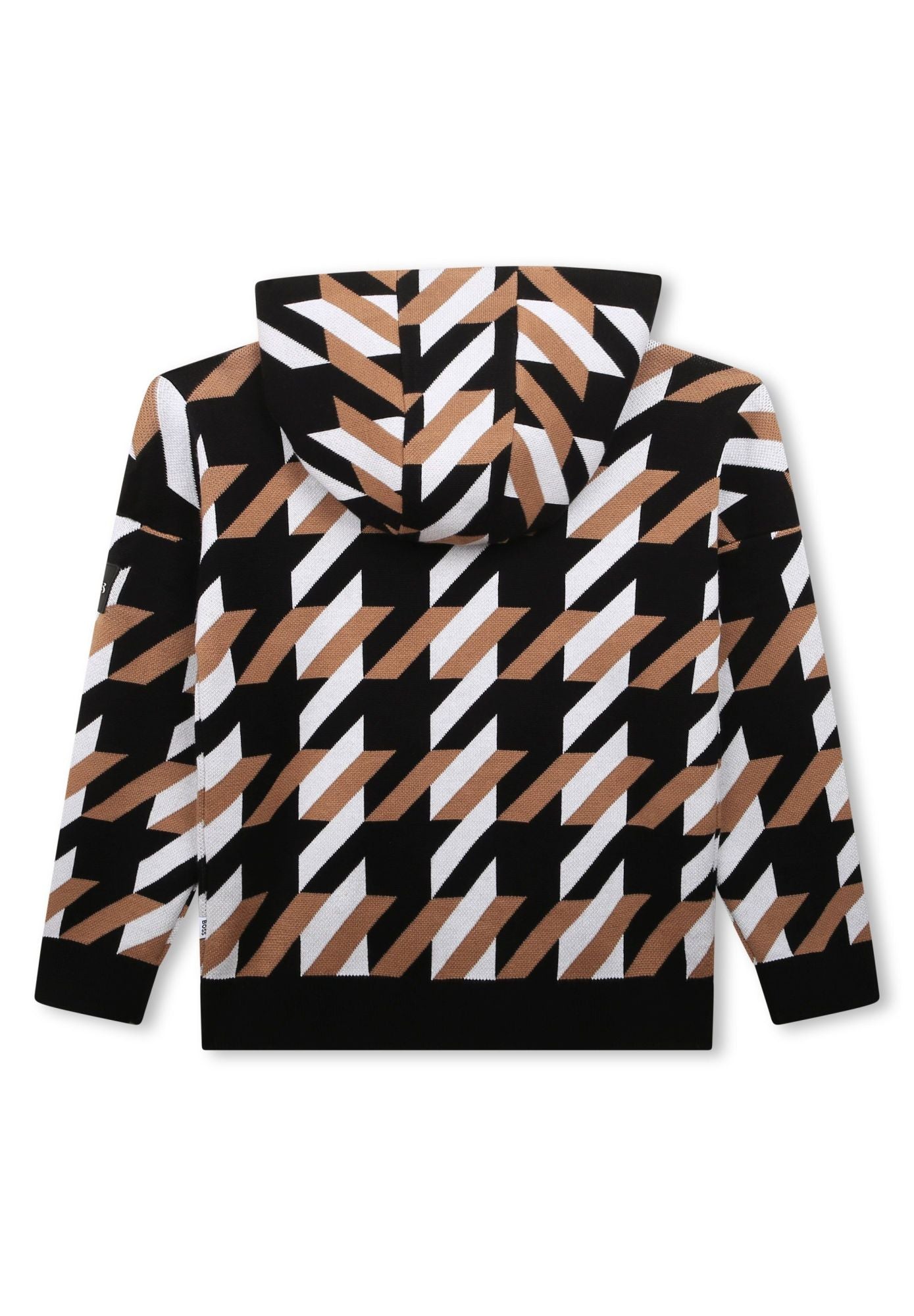 Pull à capuche en coton - Noir Marron