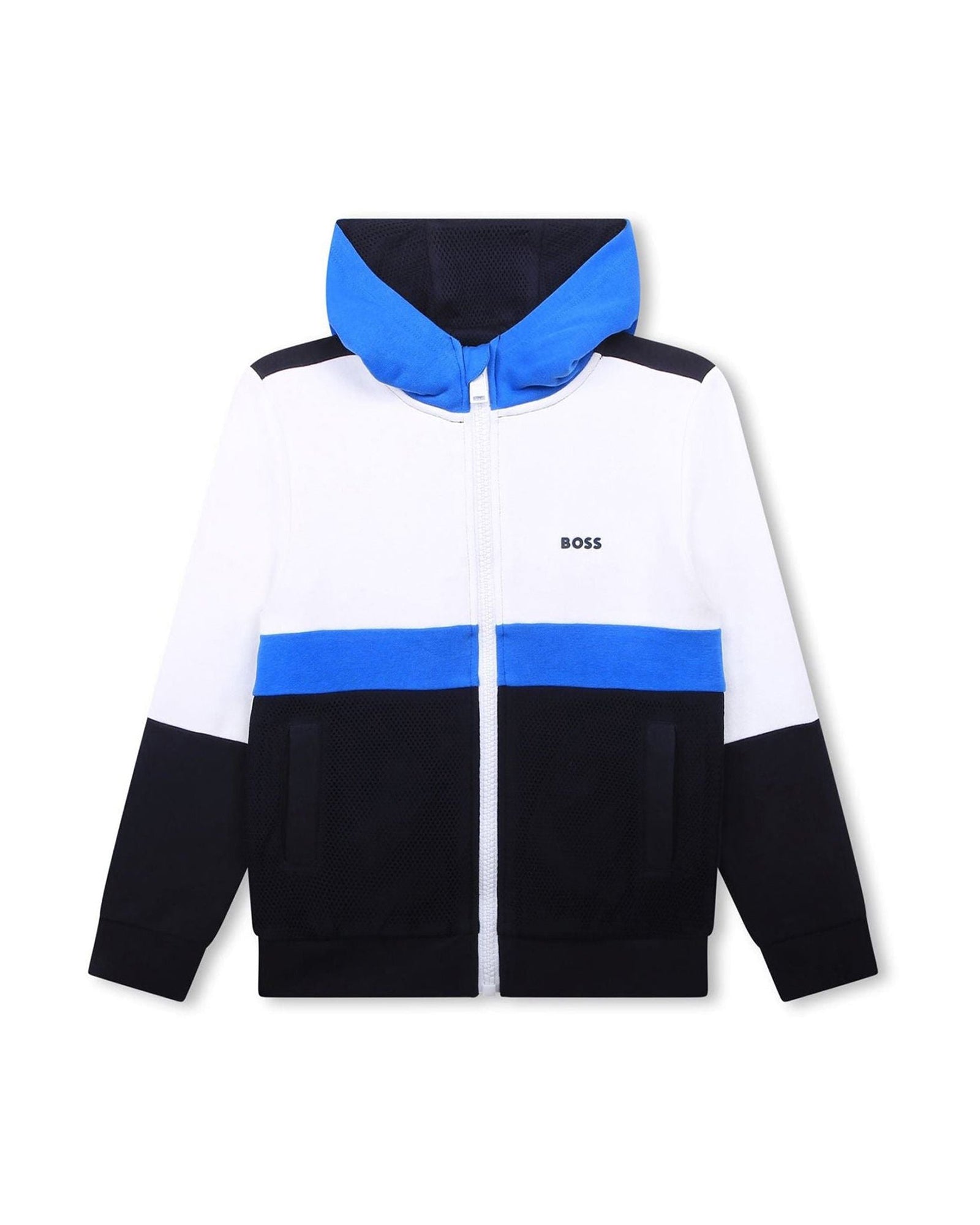 Cardigan à capuche en coton - Bleu cargo