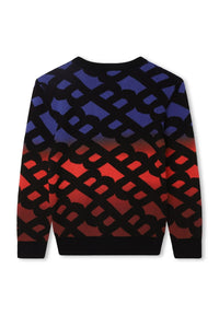Pull en coton - Rouge bleu