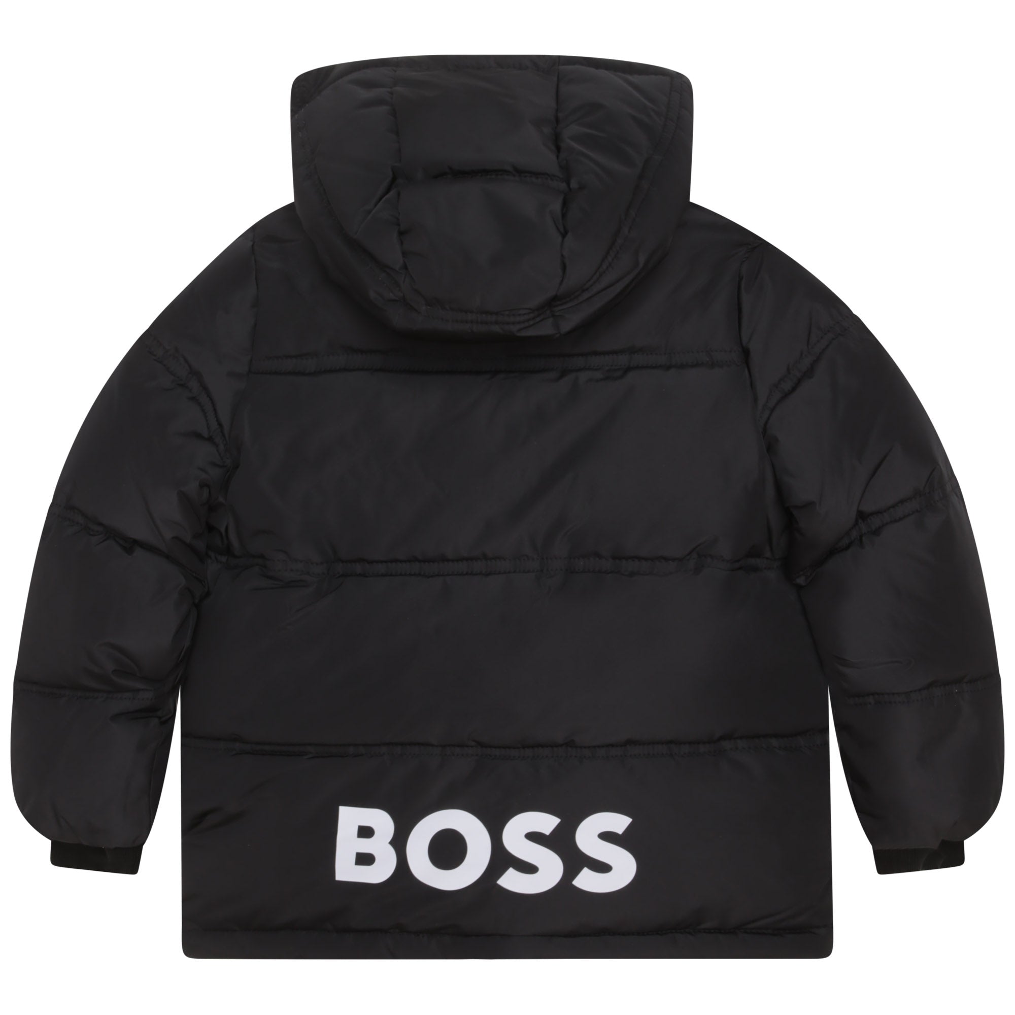 BOSS Long Sleeve Hooded Down Jacket - Black