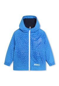 Veste coupe-vent à capuche - Bleu Methyle