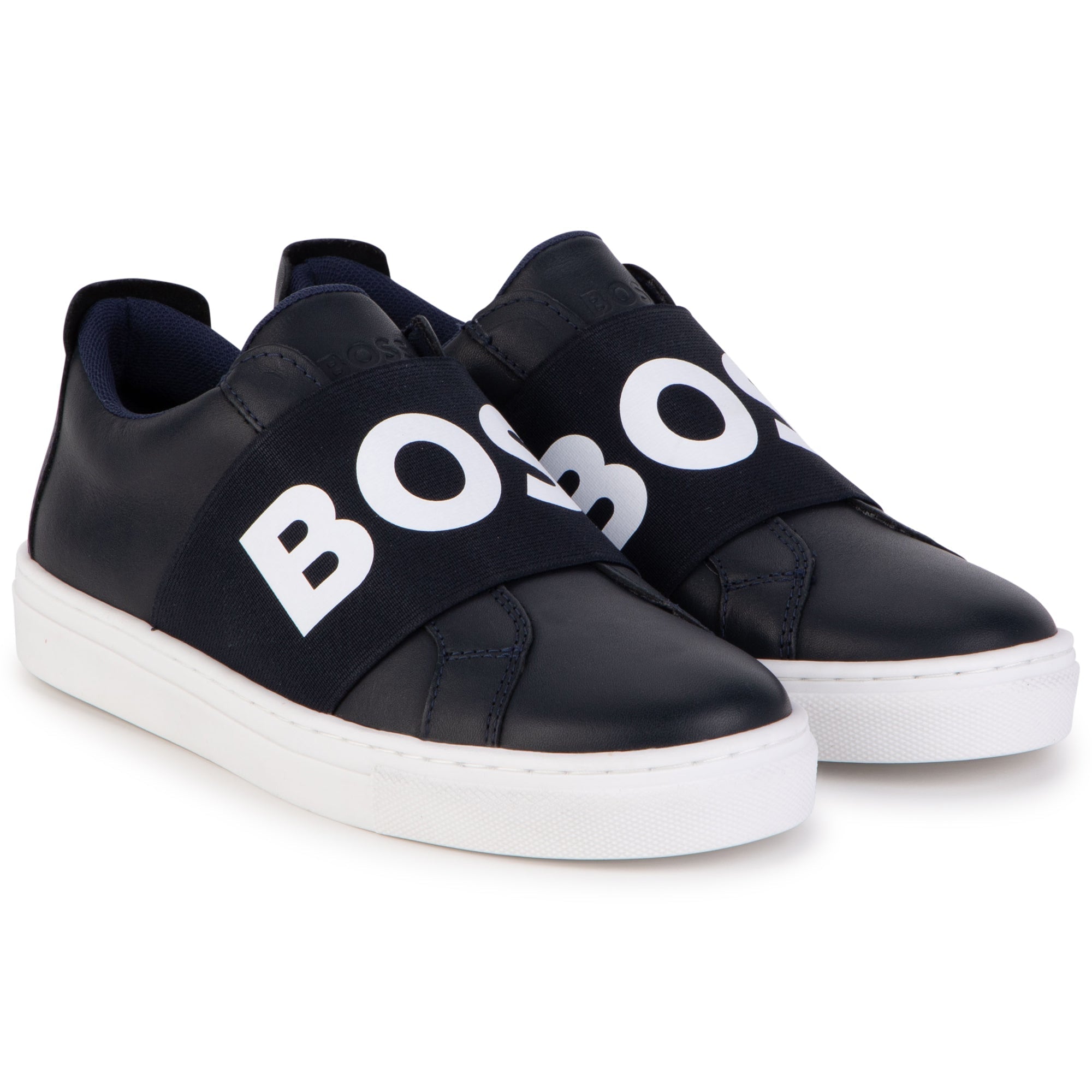 Flat leather trainers - Cargo blue