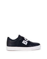 Flat leather trainers - Cargo blue