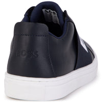 Flat leather trainers - Cargo blue