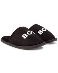 Chaussons siglé pour la maison en tissu résille - Black