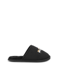 Chaussons siglé en tissu - Black
