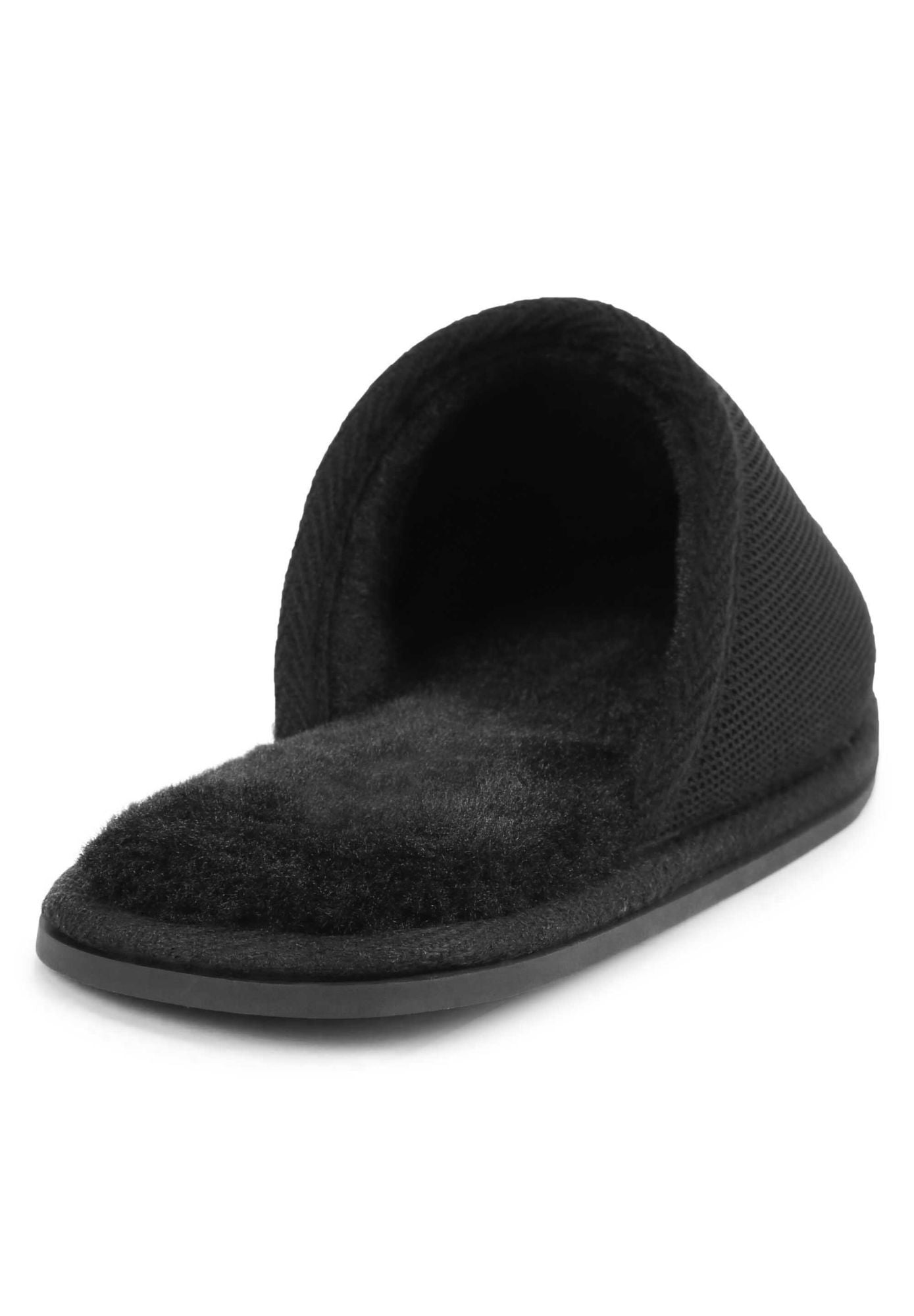 Chaussons siglé en tissu - Black