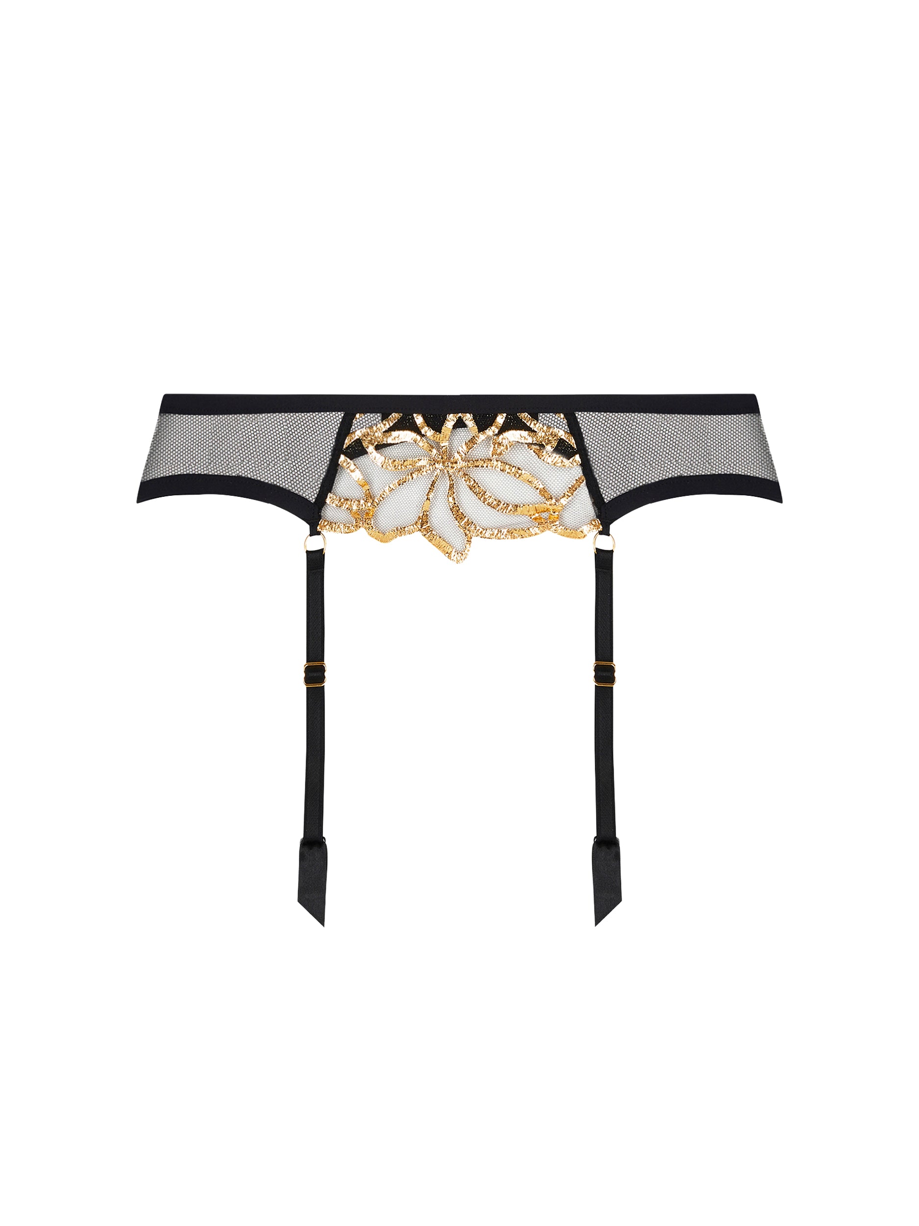 Éclats d'Or suspender belt - Black Gold