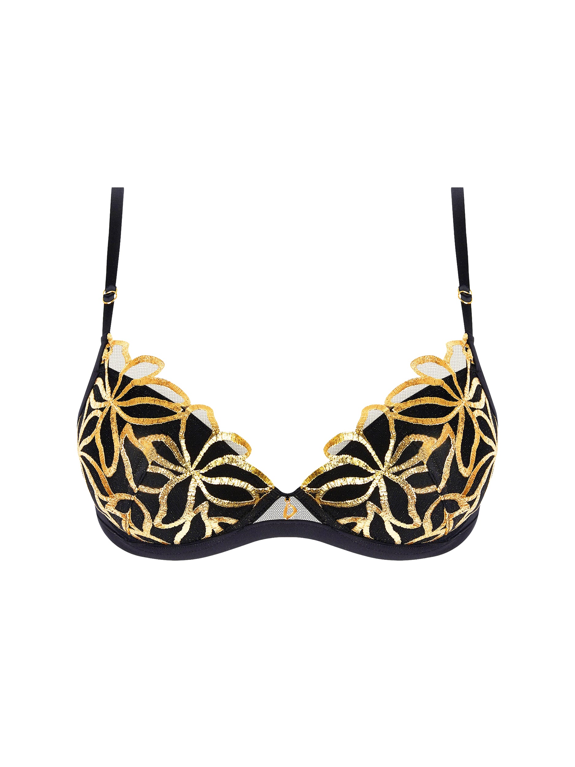 Éclats d'Or triangle bra - Black Gold