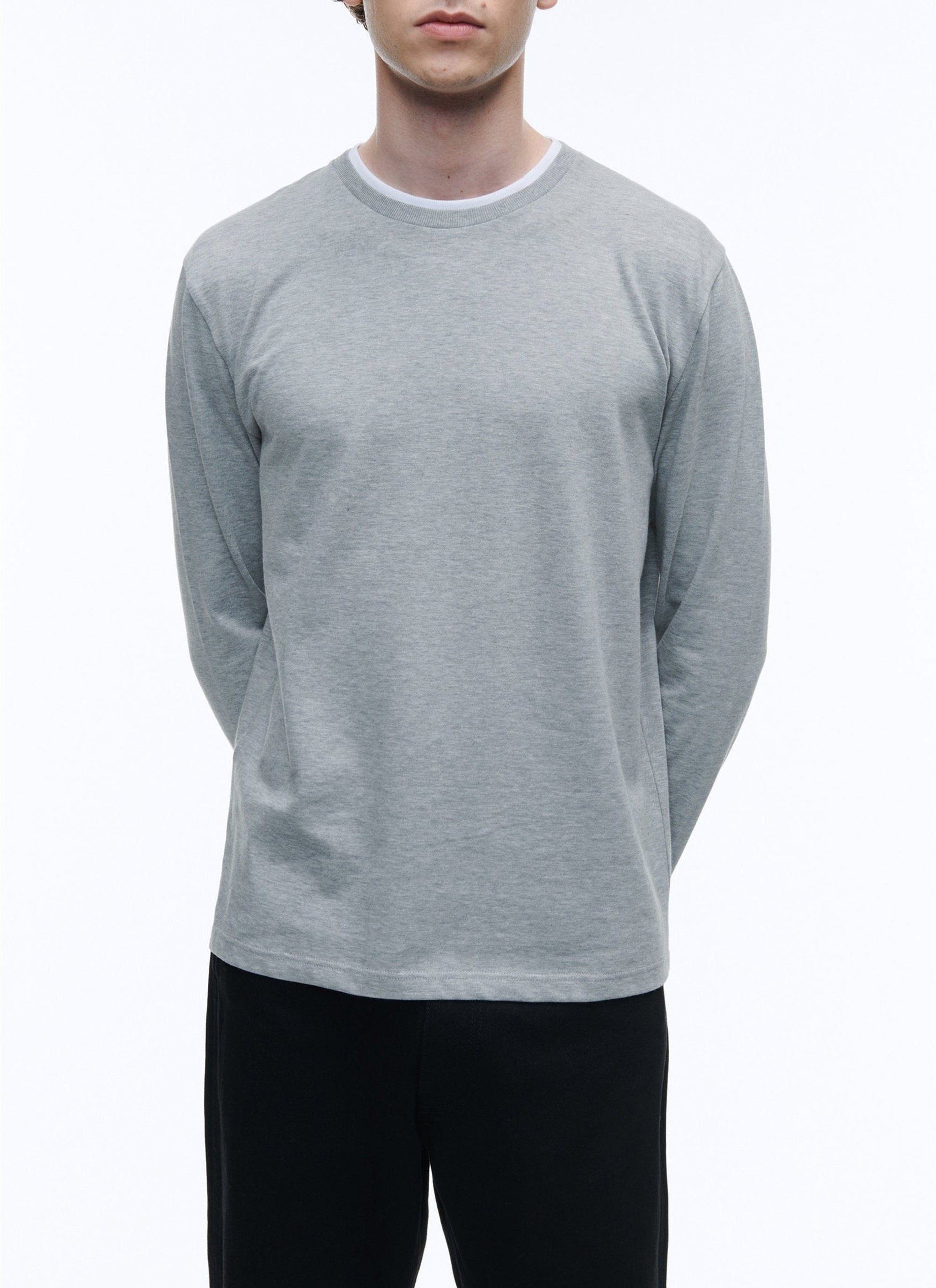 Long-sleeved T-shirt - Medium grey