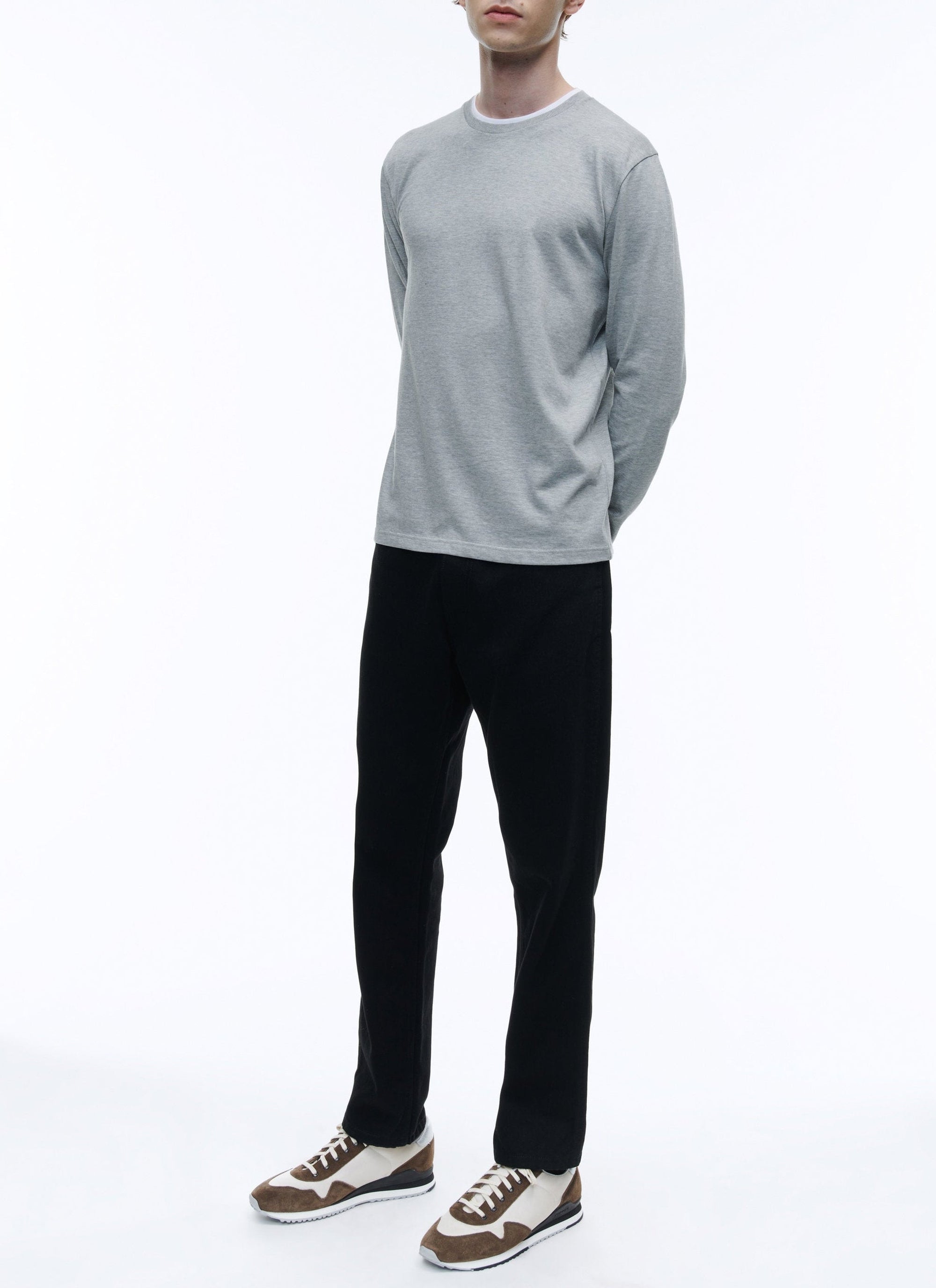 Long-sleeved T-shirt - Medium grey