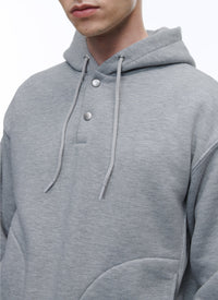 Sweat à capuche à découpes - Gris Moyen