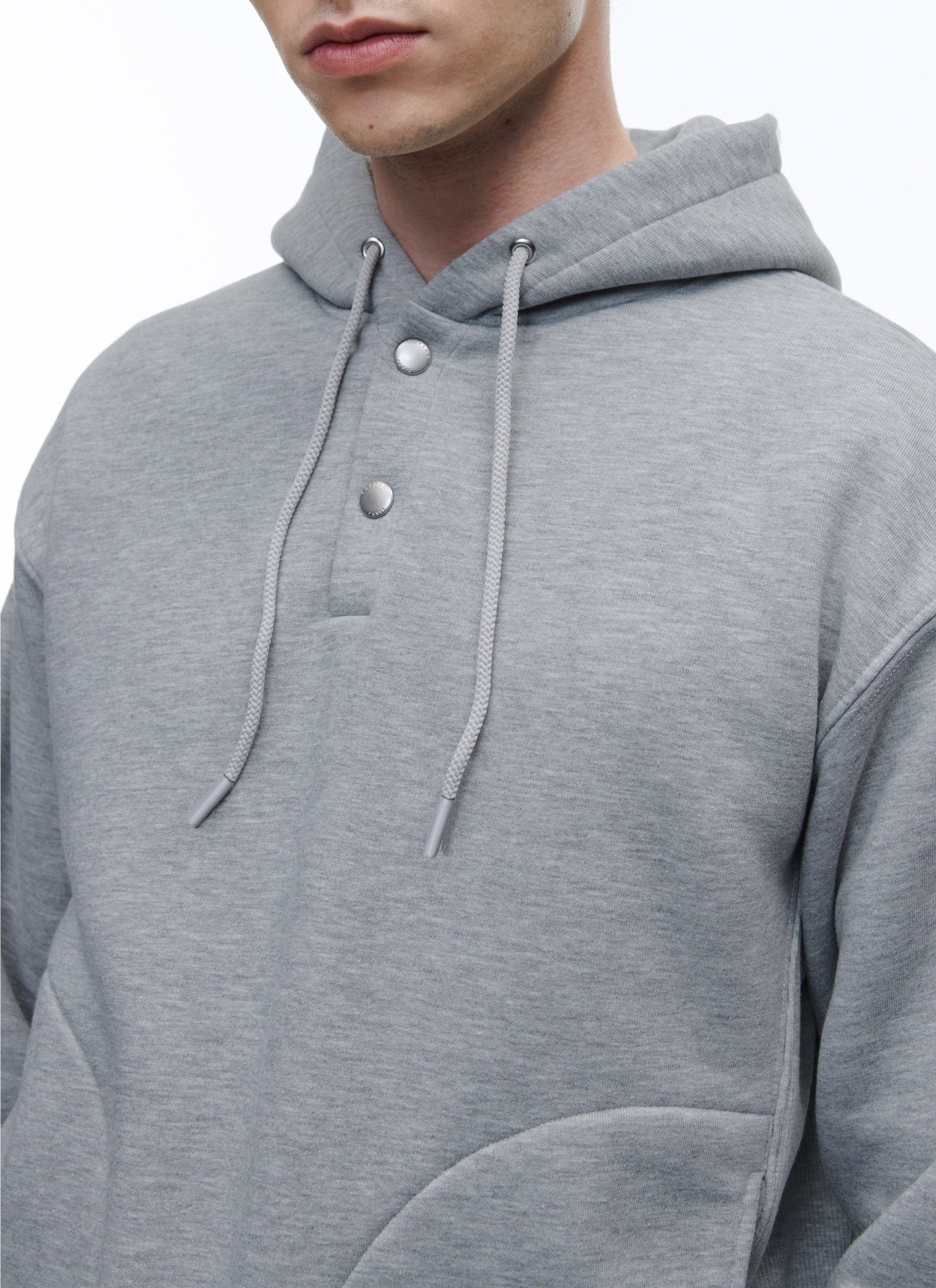 Sweat à capuche à découpes - Gris Moyen