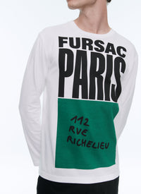 T-shirt manches longues à imprimé - Blanc