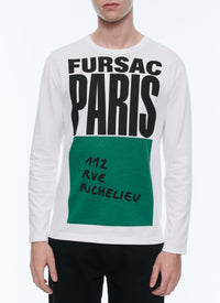 T-shirt manches longues à imprimé - Blanc