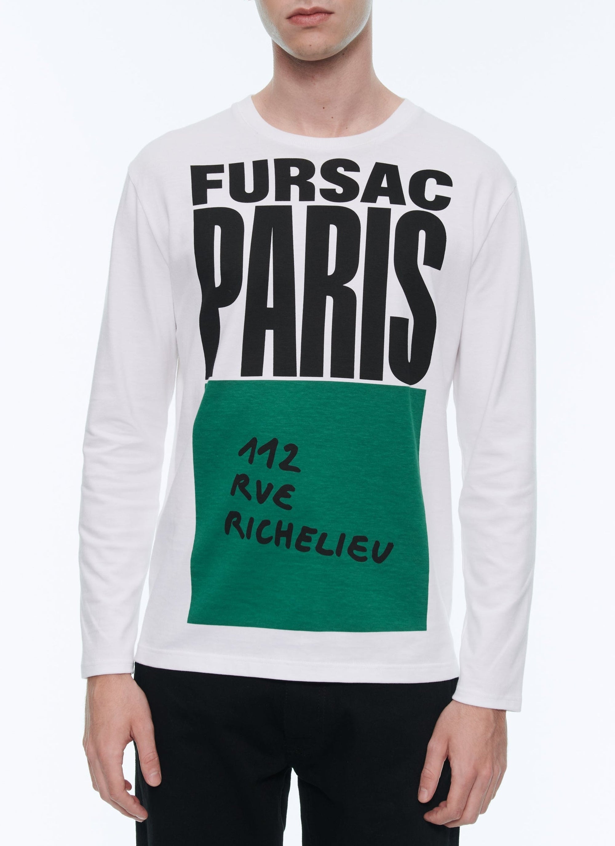 T-shirt manches longues à imprimé - Blanc