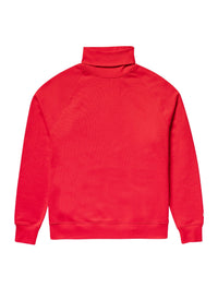 Sweatshirt col roulé en jersey de coton - Rouge