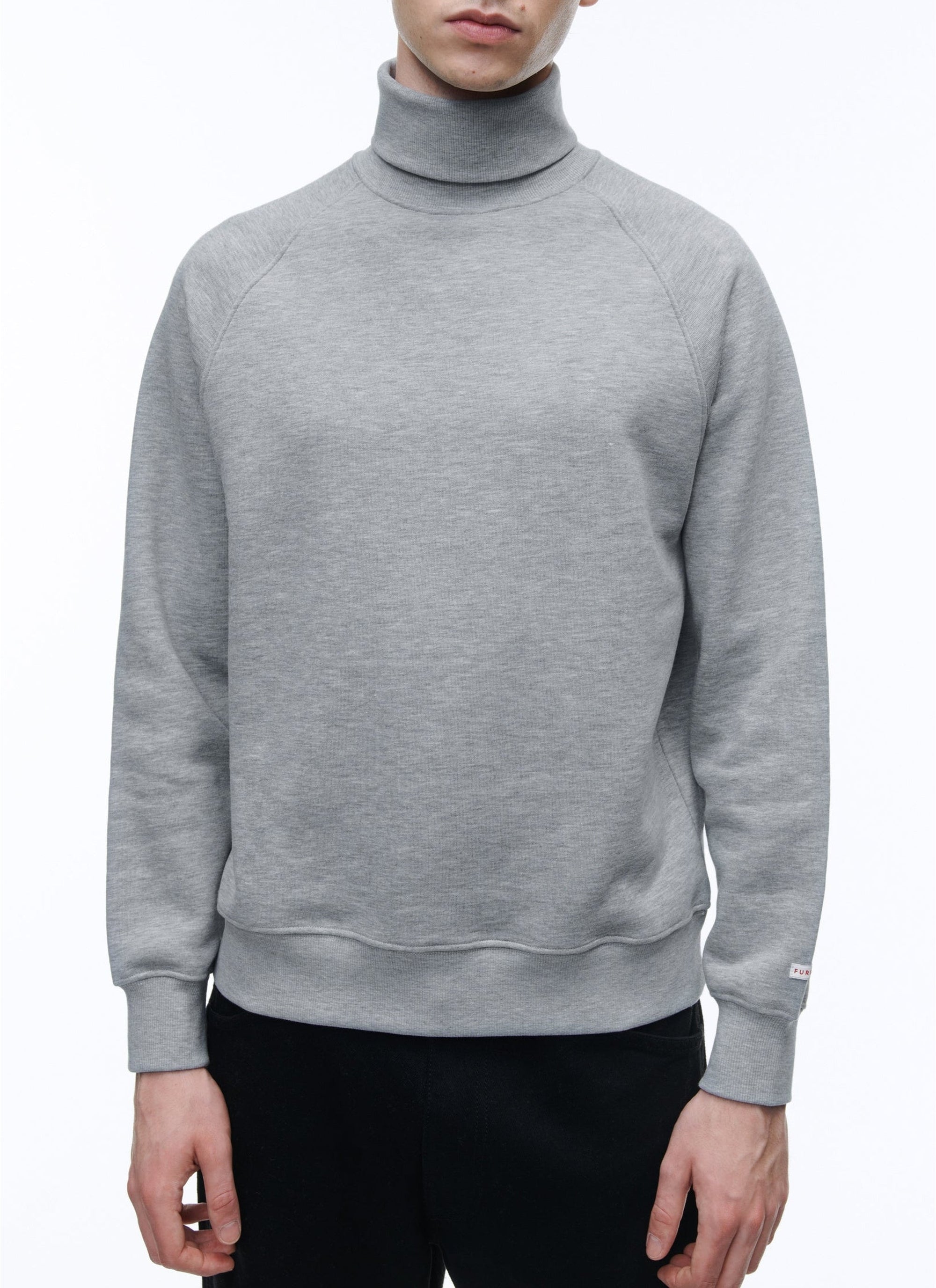 Sweatshirt col roulé en jersey de coton - Gris
