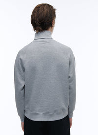 Sweatshirt col roulé en jersey de coton - Gris