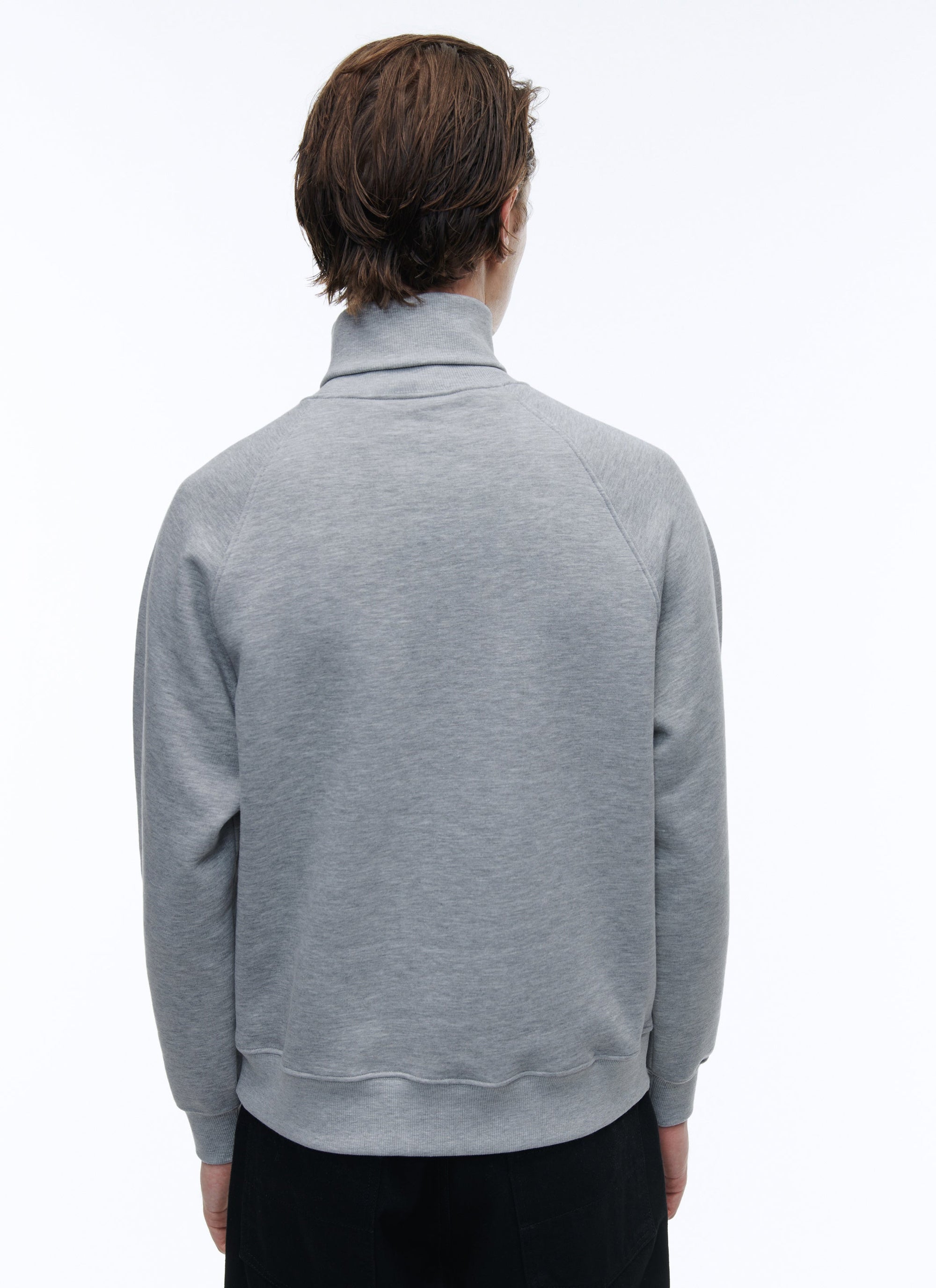Sweatshirt col roulé en jersey de coton - Gris