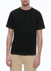 T-shirt brodé à poche - Noir