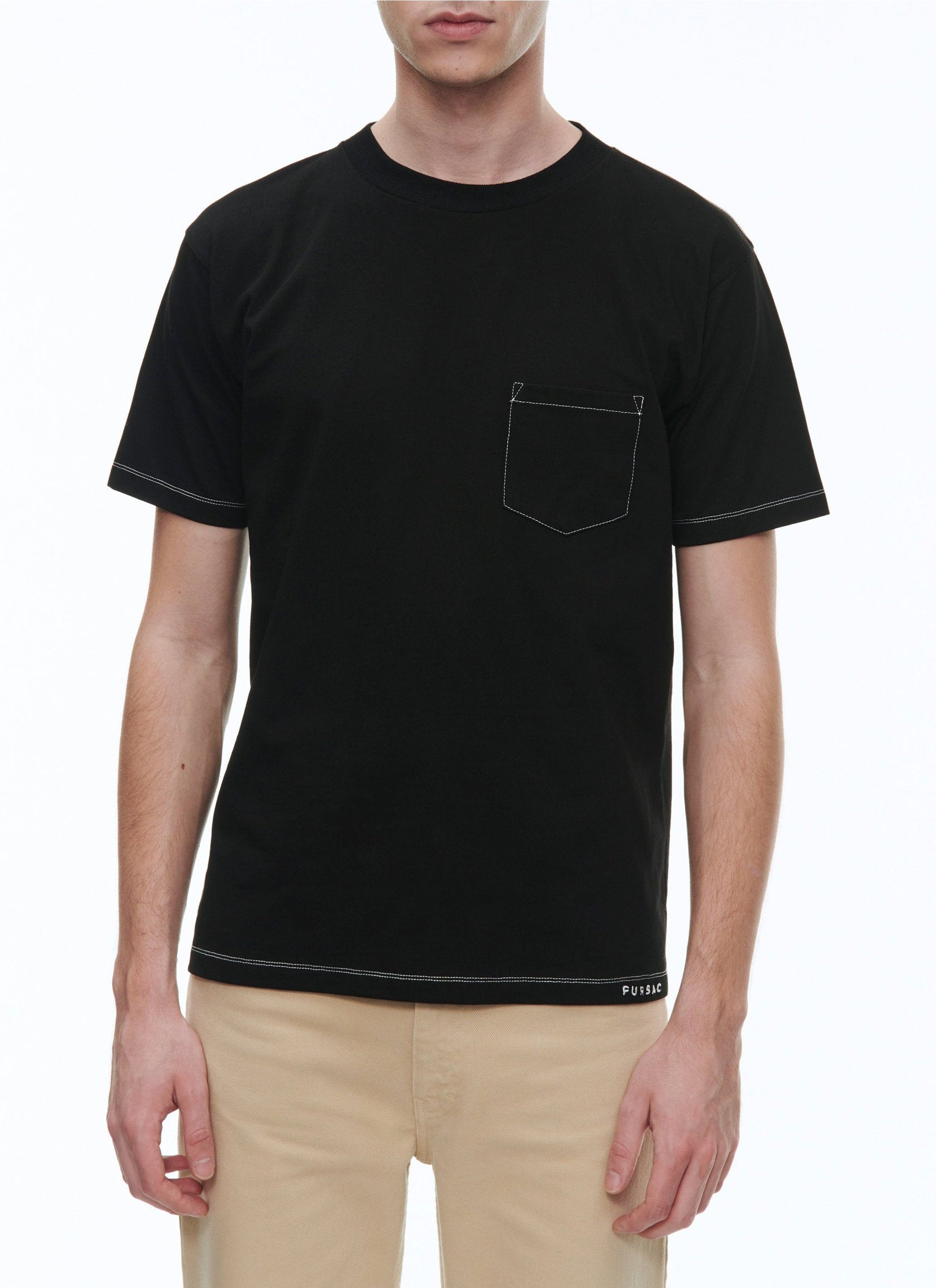 T-shirt brodé à poche - Noir