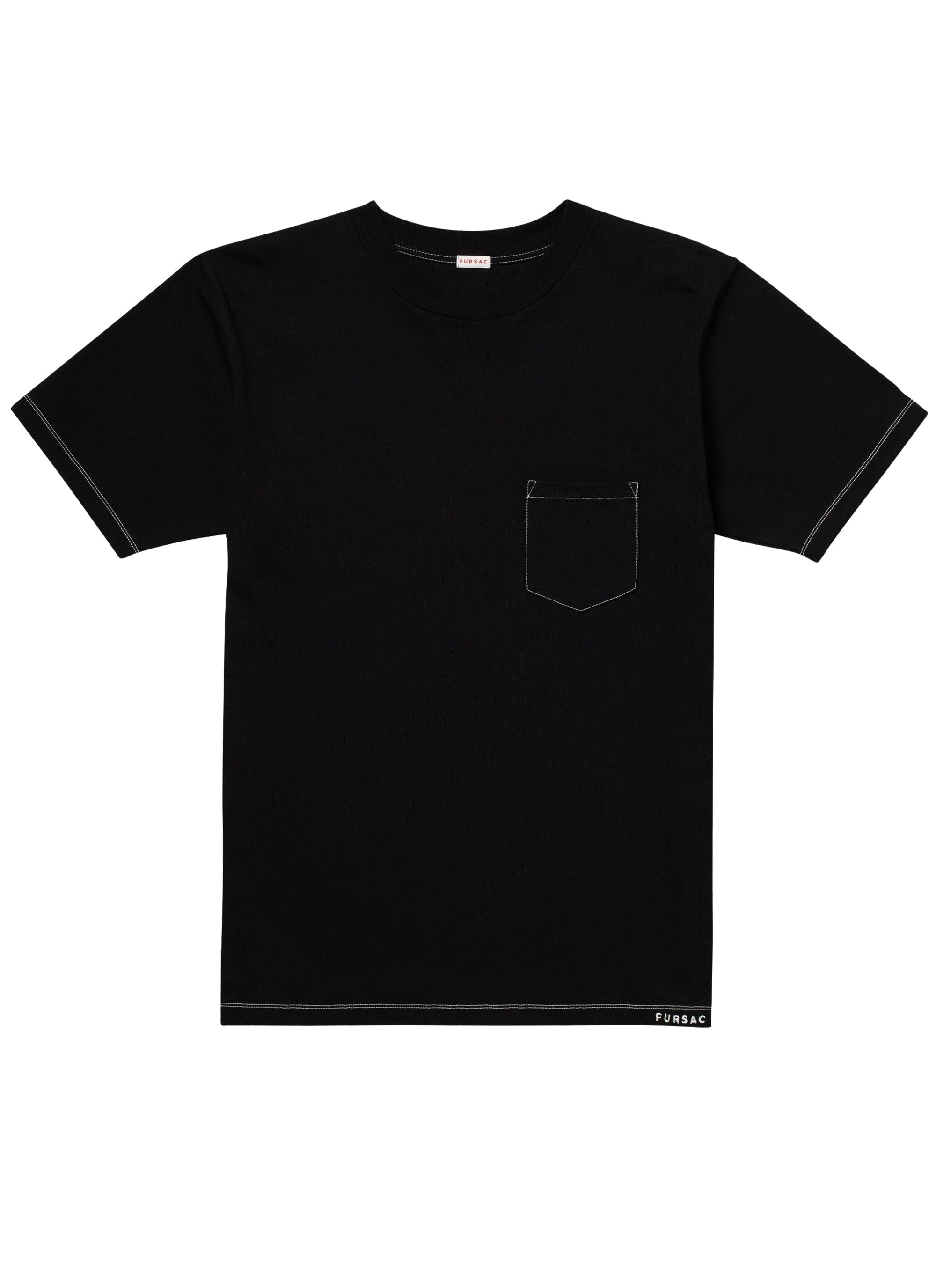 T-shirt brodé à poche - Noir