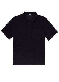 Terry cotton jersey polo shirt - Navy blue