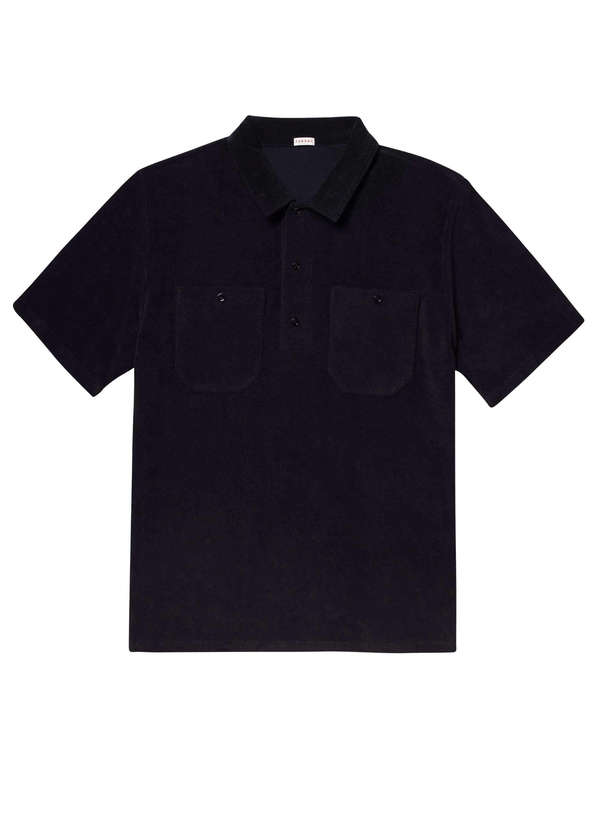 Terry cotton jersey polo shirt - Navy blue