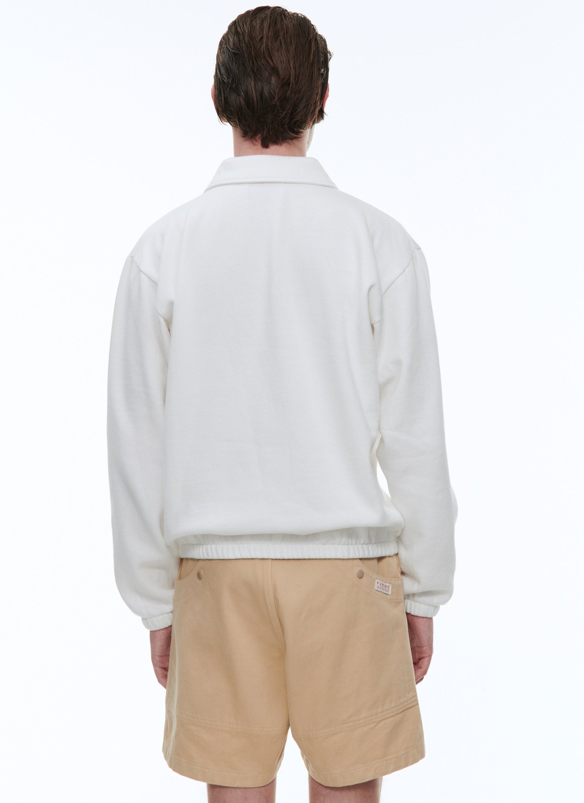 Sweatshirt à col zippé - Blanc