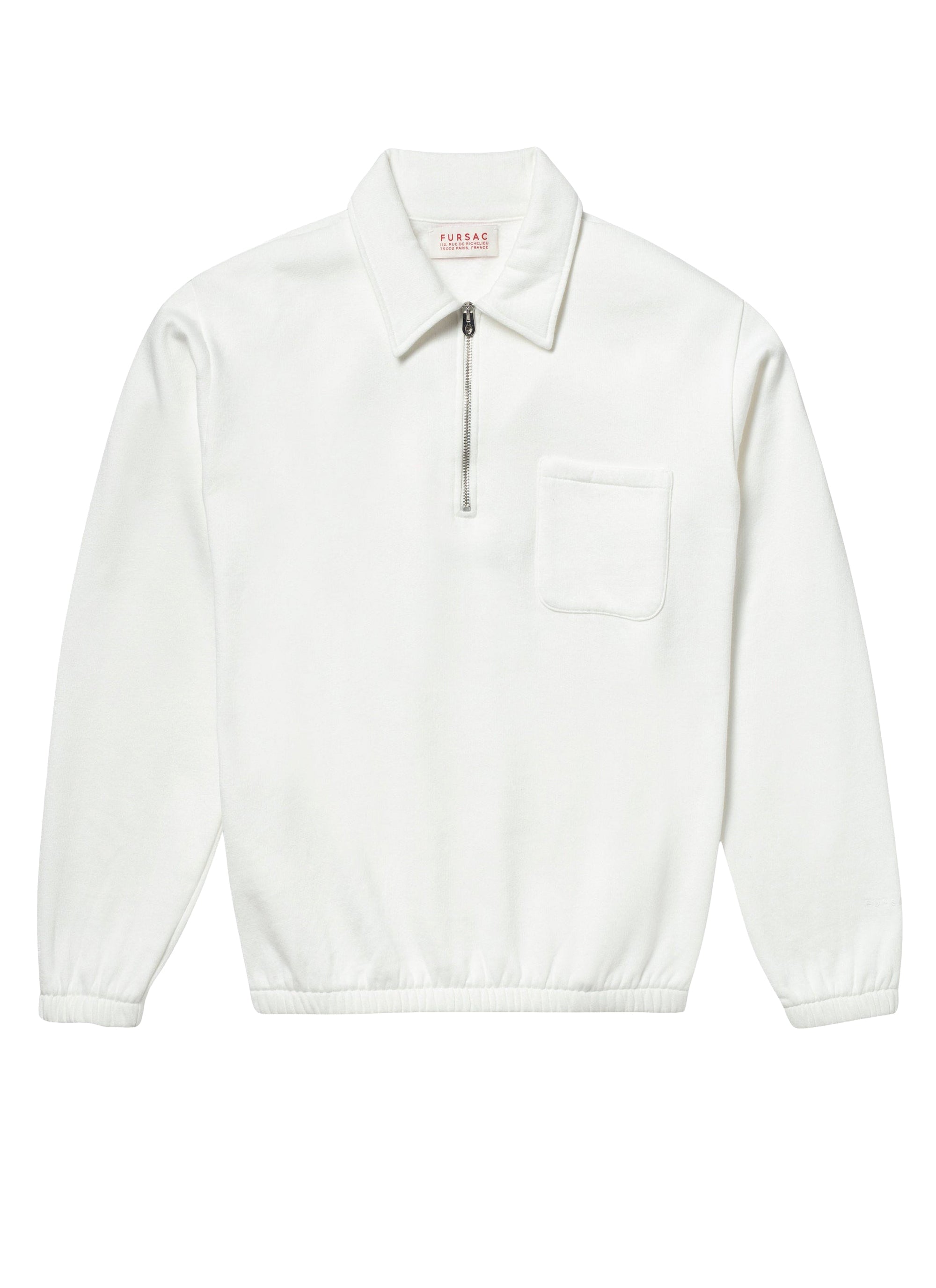 Sweatshirt à col zippé - Blanc