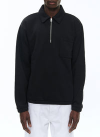 Sweatshirt à col zippé - Noir