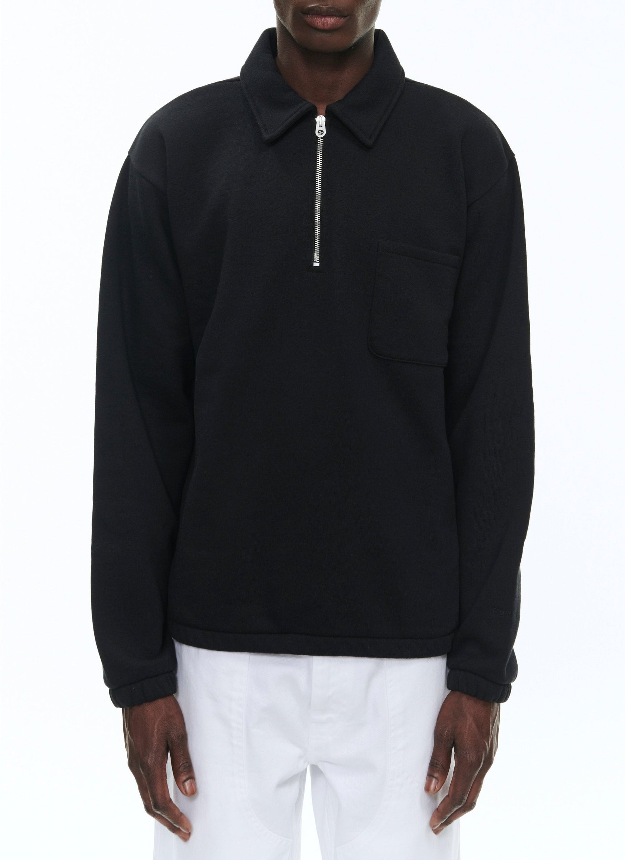 Sweatshirt à col zippé - Noir