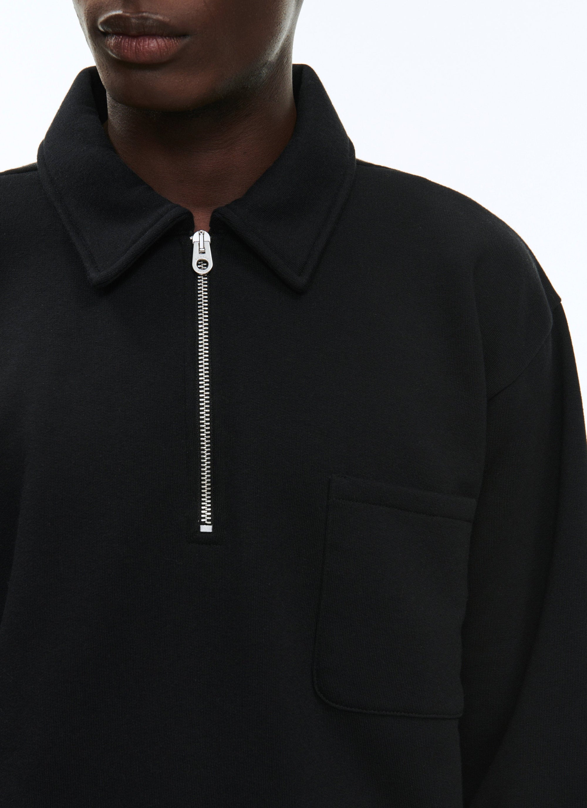 Sweatshirt à col zippé - Noir