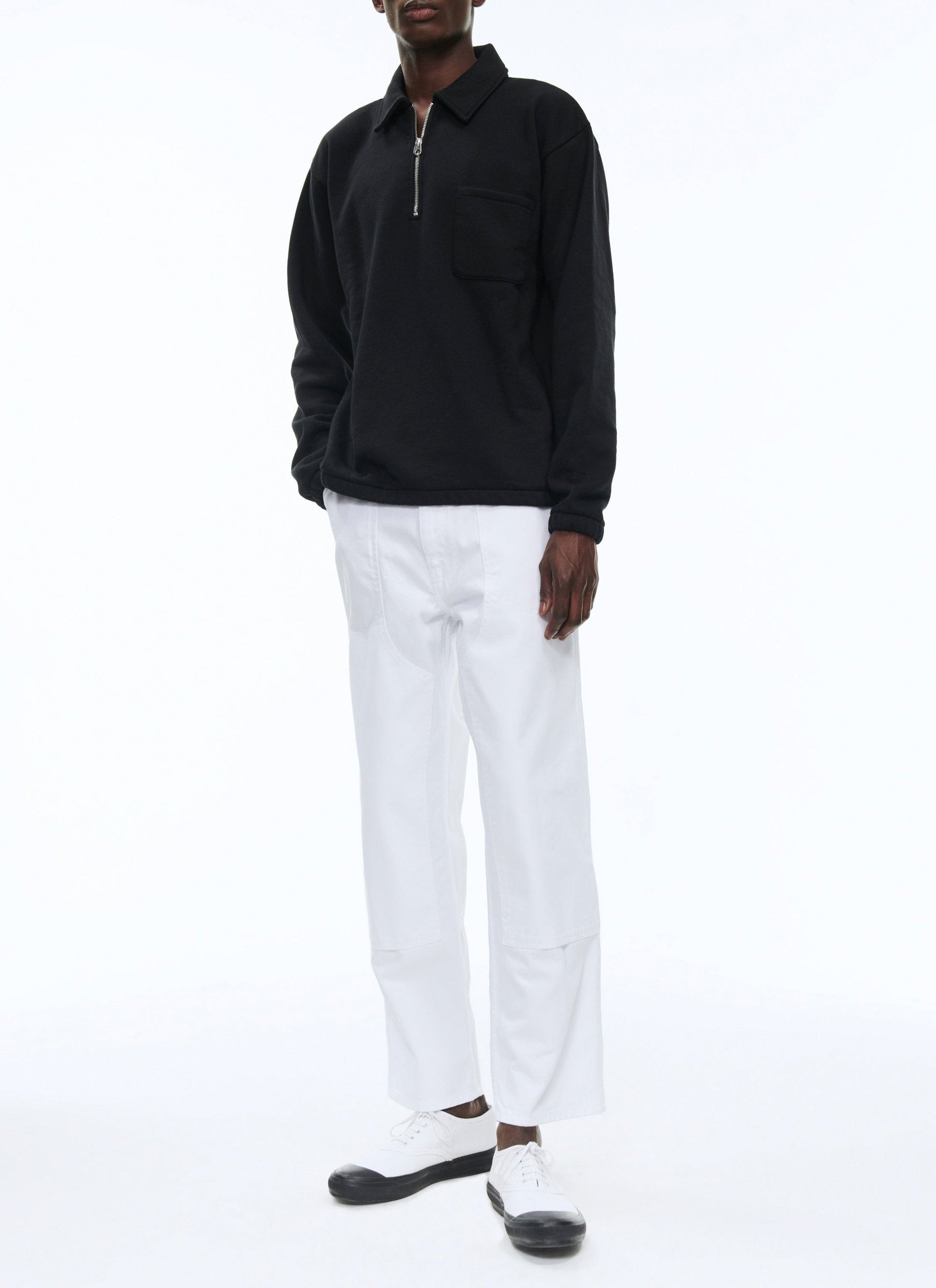 Sweatshirt à col zippé - Noir